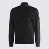 Stone Island High Collar Ribbed Cuffs Side Pockets In Black