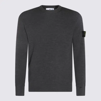 STONE ISLAND STONE ISLAND GREY WOOL KNITWEAR