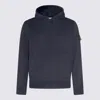 Stone Island Hooded Sweatshirt With Front Pocket And Ribbed Cuffs In Black