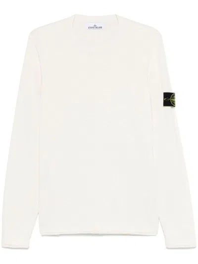 Stone Island Compass-patch Sweater In White