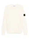 Stone Island Wool Blend Sweatshirt With Iconic Logo Patch And Timeless Design In White