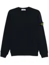 Stone Island Lightweight Wool Crew Neck Pullover In Black