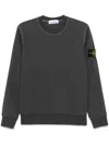 Stone Island Organic Cotton Waffle Fleece Sweatshirt In Grey