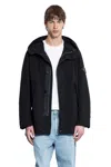 Stone Island Man Black Coats In Black