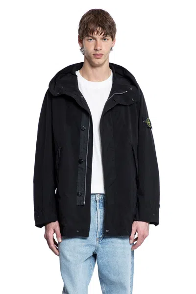 Stone Island Man Black Coats