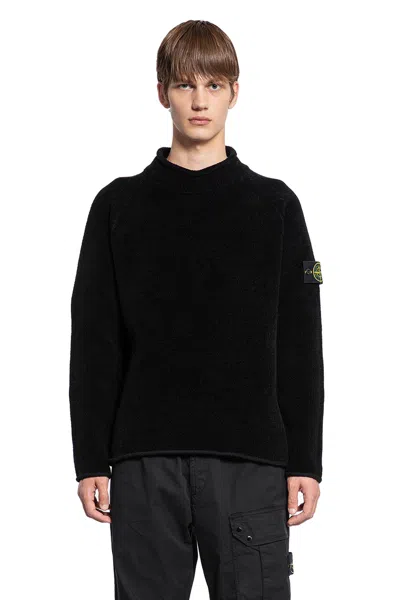 Stone Island Black Mock Neck Sweater