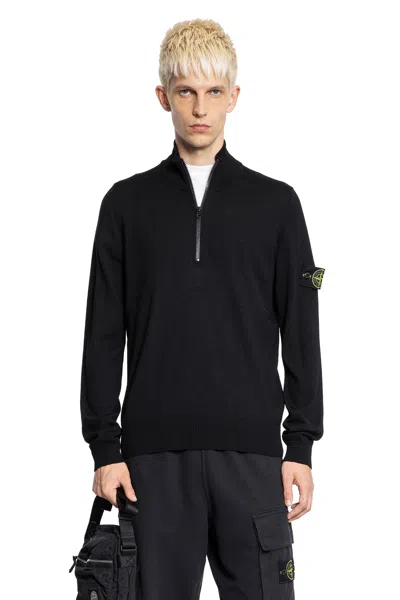 Stone Island Man Black Sweatshirts