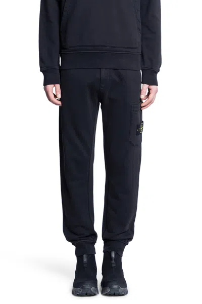 Stone Island Man Black Trousers