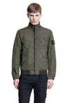 Stone Island Garment Dyed Crinkled Bomber Jacket In Green