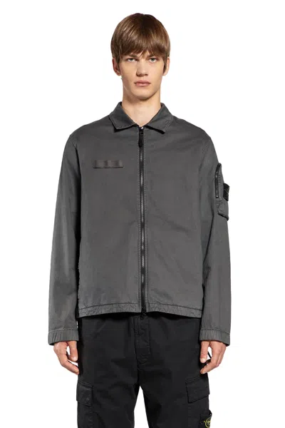 Stone Island Man Grey Shirts
