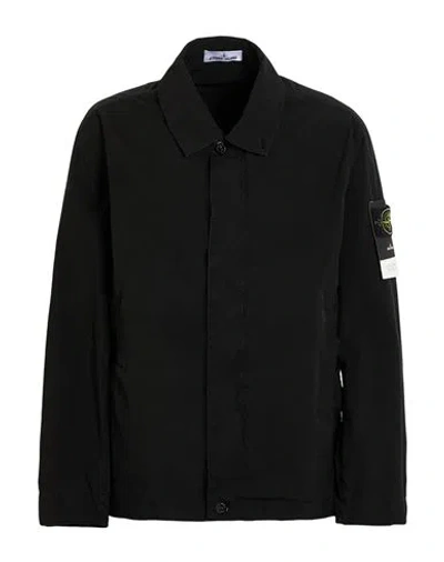 Stone Island Man Jacket Black Size Xl Polyester, Elastomultiester
