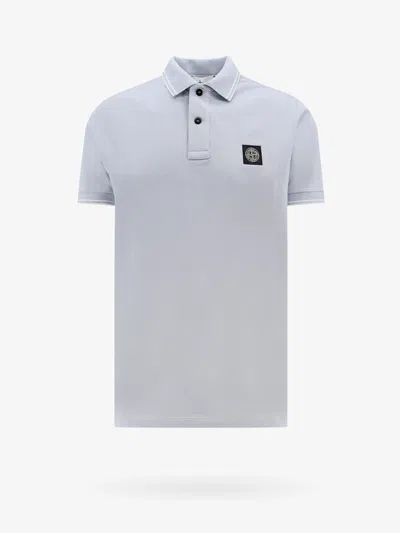 Stone Island Melange Gray Cotton Polo In Grey