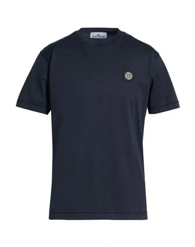 Stone Island Man T-shirt Midnight Blue Size 3xl Cotton