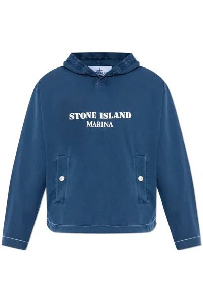 Stone Island Marina Collection Hoodie In Blue