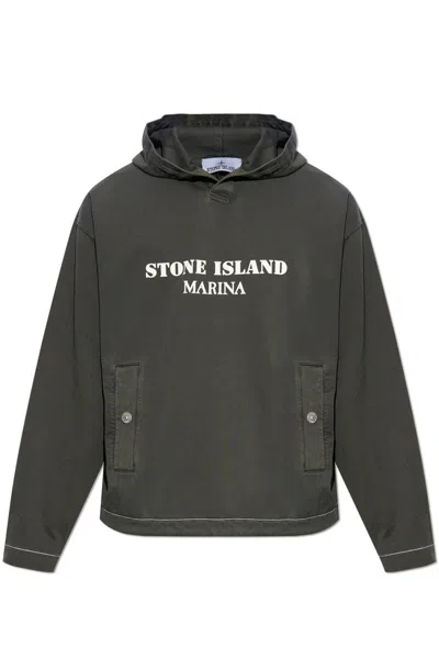 Stone Island Marina Collection Hoodie In Grey