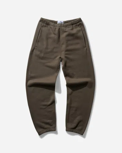 Stone Island Marina Cotton Fleece Jogging Pants Walnut Brown In Beige