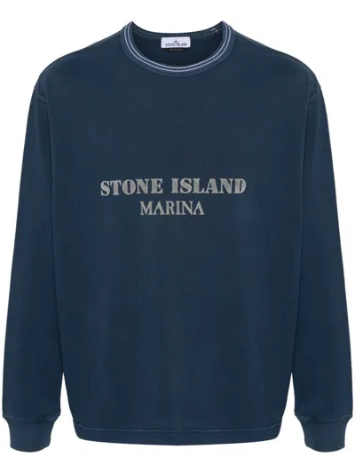 Stone Island Marina Cotton T-shirt In Blue