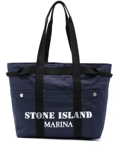 STONE ISLAND STONE ISLAND MARINA COTTON TOTE BAG