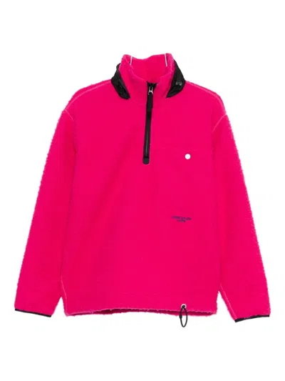 Stone Island Marina Half-zip Fleece Sweatshirt In Pink
