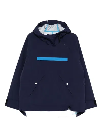 Stone Island Marina Hooded Panelled Jacket In Blue