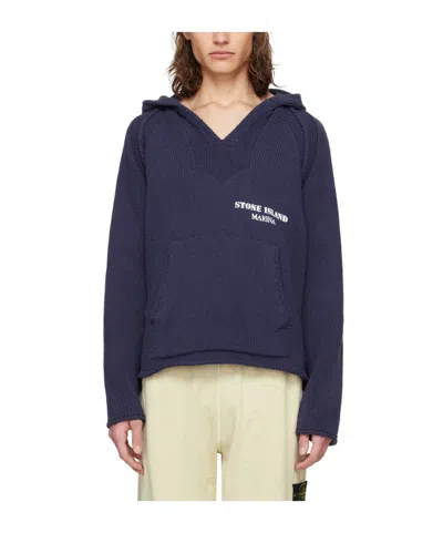 Stone Island Marina Hooded Sweater In Blue