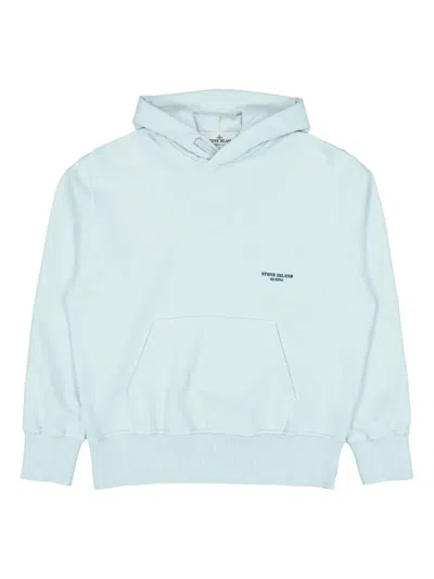 Stone Island Marina Kangaroo-pocket Hoodie In Blue