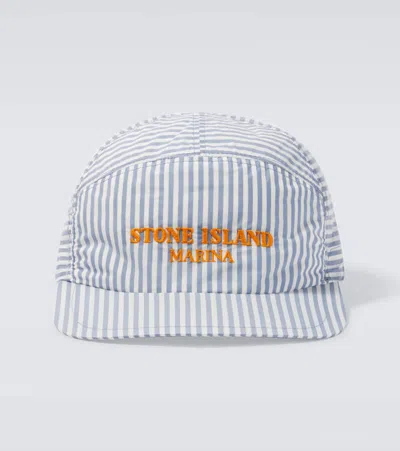 STONE ISLAND MARINA LOGO STRIPED BASEBALL CAP