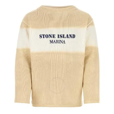 Stone Island Marina Long Sleeve Knitted Sweater In Yellow