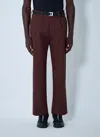 Stone Island Pleated-front Belted Trousers In Burgundy