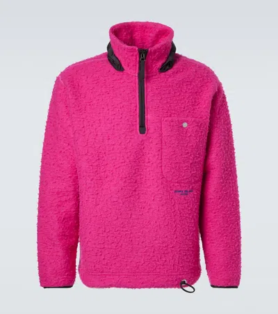 Stone Island Mens Fuchsia Marina Long-sleeve Wool Blend Sweater In Pink