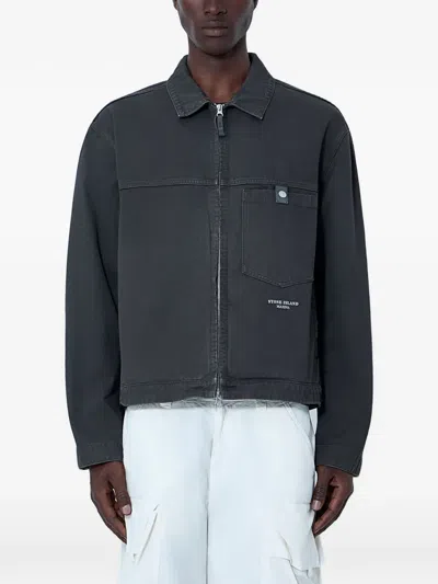 Stone Island Marina Zip-front Jacket In Gray