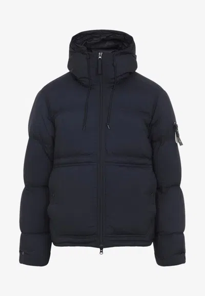 Stone Island Down Parka In Cordura Ripstop Matt Nylon In Blue