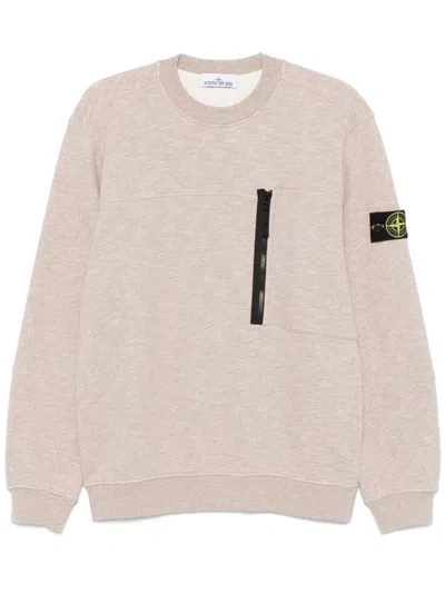 Stone Island Mélange-effect Sweatshirt In Nude