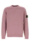 Stone Island Soft Wool Blend Crew Neck Sweater In Pink