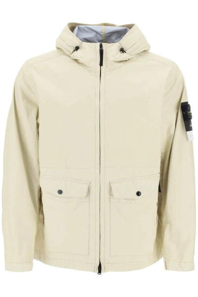 Stone Island Membrana 3l Tc Hooded Jacket In Cream