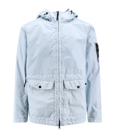 Stone Island Membrana 3l Tc Hooded Jacket In Blue