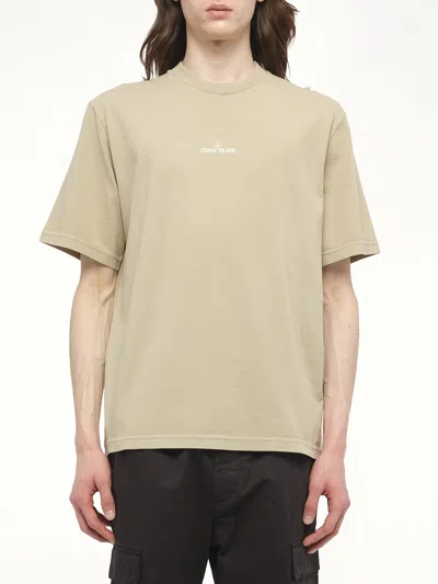 Stone Island Men's 210003 Industrial Print Short Sleeve T-shirt In Neutral