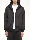 Stone Island Men's 410001 Garment Dyed Crinkle Reps Bomber Jacket In Black