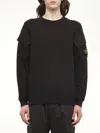 Stone Island Men Grey Cotton Crewneck Sweatshirt In Black