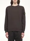 Stone Island Sweatshirt With Logo In Brown