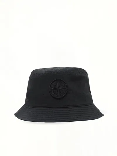 Stone Island Men's 910001 Nylon Metal Bucket Hat In Black
