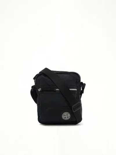 Stone Island Men's 920001 Coated Nylon Pouch In Black