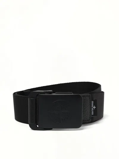 Stone Island Men's 930000 Tape Belt 2 In Black