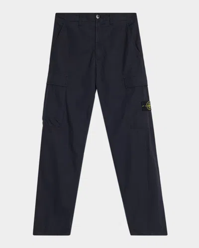 Stone Island Men & Apos;s Cotton Straight-leg Cargo Trousers In Black