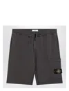 Stone Island Logo Patch Bermuda Shorts In Grey