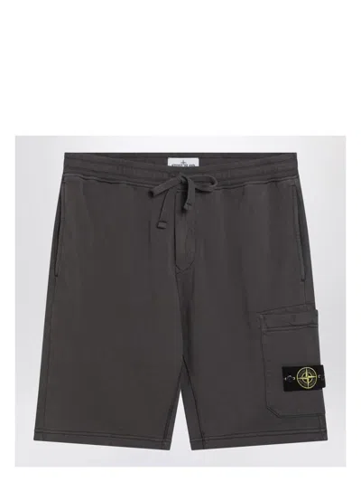 STONE ISLAND MEN'S ANTHRACITE COTTON BERMUDA SHORTS