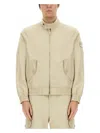 Stone Island Bomber Collared Elasticated Cuffs In Neutral