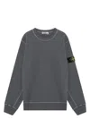 Stone Island Organic Cotton Fleece Sweatshirt In Gray