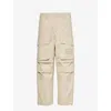 Stone Island Compass-badge Wide-leg Cargo Pants In Beige