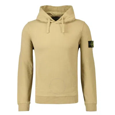 Stone Island Men's Biscuit Brushed Organic Cotton Fleece Hoodie In Green